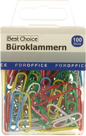Produktbild Best Choice Büroklammern 100er bunt in PVC-BOX je 2,8cm (1x)