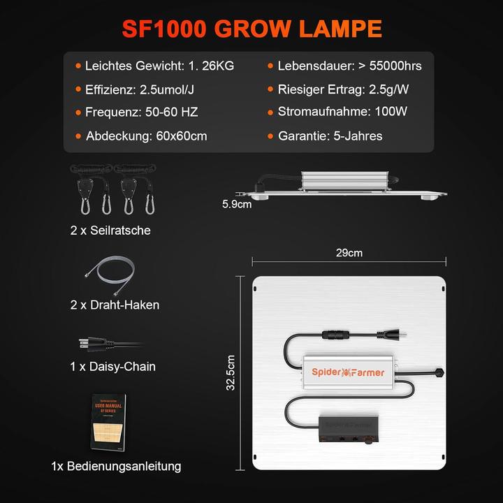 Image du produit Spider Farmer SF1000 (LED, 240 V)