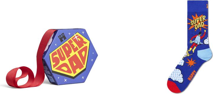 Actual product image Happy Socks 1-Pack Flying Super Dad Sock Gift Set (Single pack, 41 - 46)