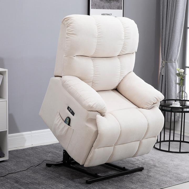 Produktbild Homcom Sessel mit Aufstehhilfe Polyester, Metall, Schaumstoff Beige