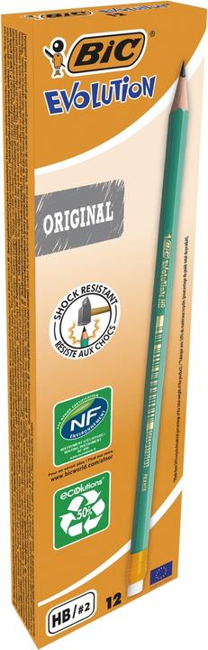 Image du produit Bic Crayon Ecolutions 650/655 avec gomme (2 mm, HB, 12x)