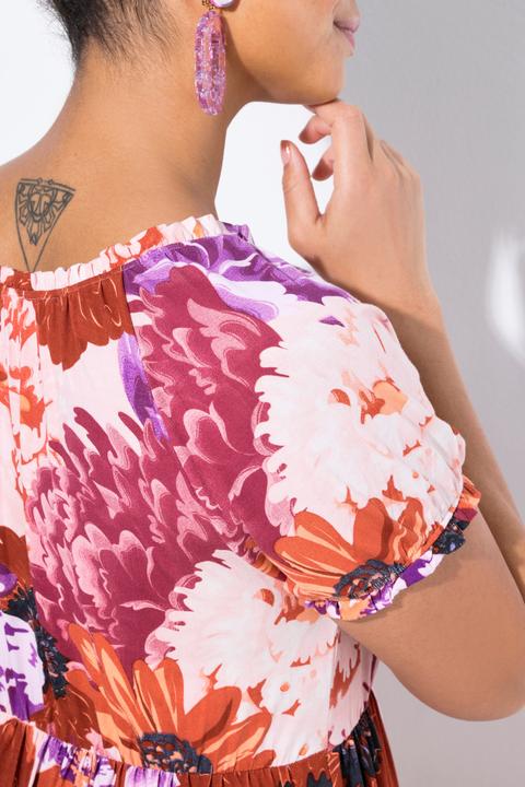 Actual product image Miamoda Midi-Jerseykleid, A-Linie, Allover-Print, Carmen-Ausschnitt (50)