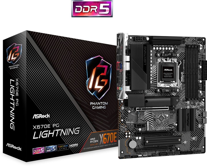 Image du produit AsRock X670E PG Lightning (AM5, AMD X670E, ATX)