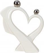 Actual product image IKO Heart sculpture white with silver balls h=24cm w=2 (24 x 21 cm)