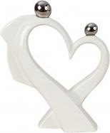 Produktbild IKO Herz-Skulptur weiss mit silbernen Kugeln h=24cm b=2 (24 x 21 cm)