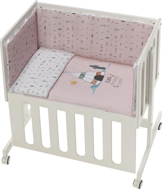 Immagine prodotto Don Algodon Culla Co-Sleeping Minana - Faggio Bianco + Lenzuola+Biancheria+Materassi - - Rosa