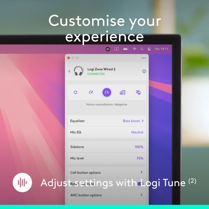 Actual product image Logitech Zone Wired 2 (Microsoft teams)