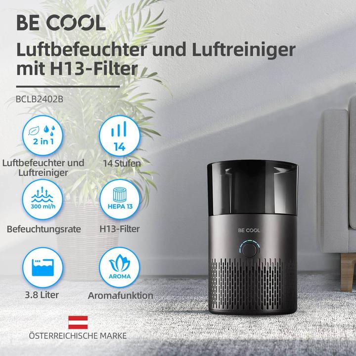 Image du produit Be Cool Humidificateurs et purificateurs d'air avec filtre Hepa 13 (50 m²)
