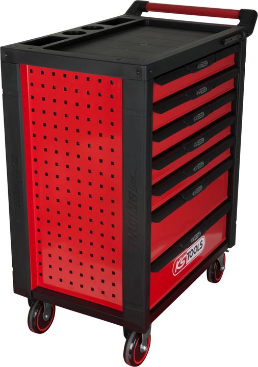 Produktbild KS Tools RACINGline SCHWARZ/ROT Werkstattwagen mit 7 Schubladen (1x)