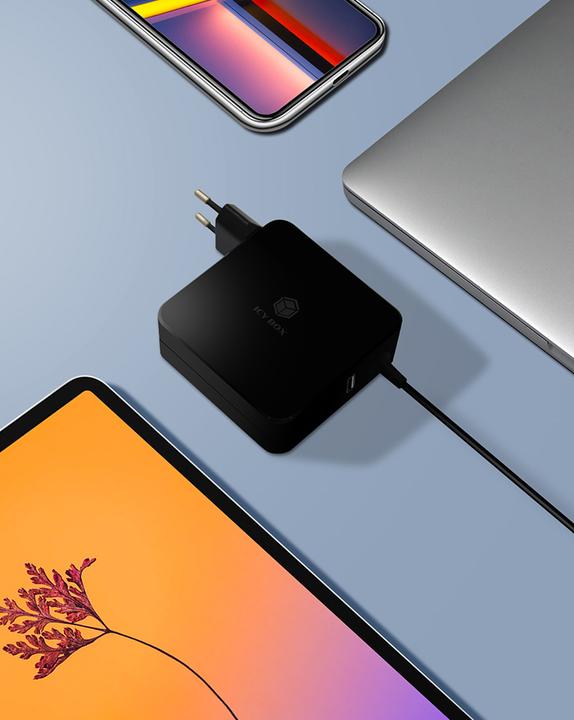 Produktbild Icy Box IB-PS101-PD Universal Notebook Netzteil USB-C 90W 1,8m Kabel (90 W)
