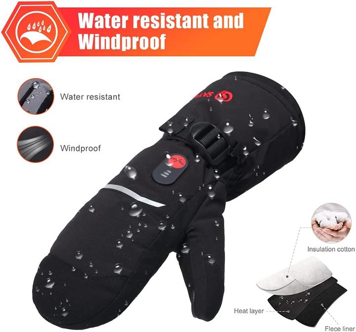 Actual product image Day wolf Wiederaufladbare beheizte Ski-Handschuhe für Winteraktivitäten (XL)