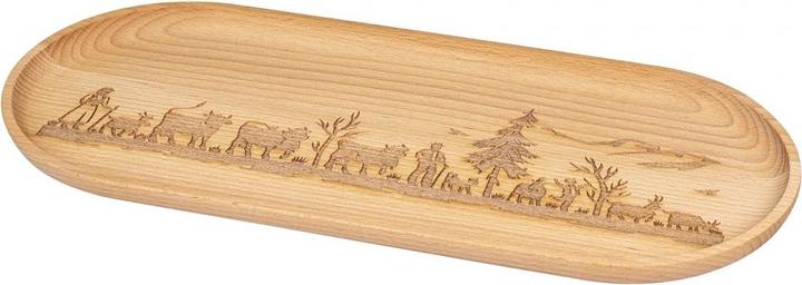 Actual product image Kadastar Holzteller ovalAlpaufzug Familie, gross, Buche, 35 x 15 cm