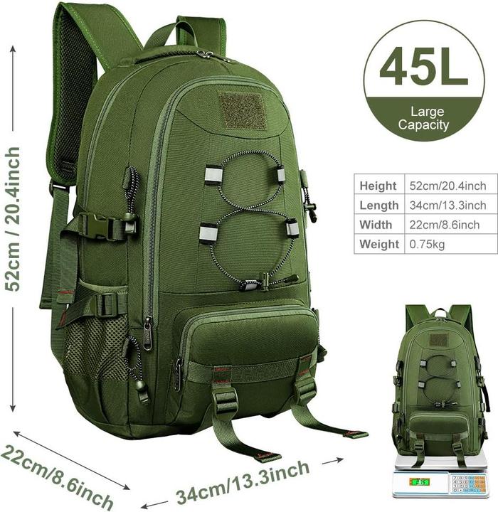 Produktbild Only-Bags.Store Wanderrucksäcke, wasserdichter Laptop-Rucksack, Computer-Freizeitrucksack, Business-Rucksack für (45 l)