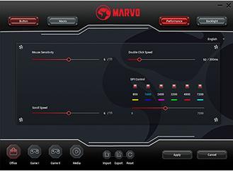 Actual product image Marvo M358 Mouse wire, black, 7200DPI, EOL (Cable)