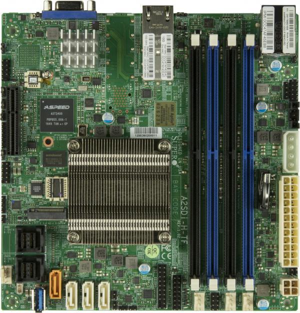 Produktbild Supermicro A2SDi-H-TF - Intel - Intel Atom® - C3758 - DDR4-SDRAM - DIMM - 1600,1866,2133,24 (Mini-ITX)