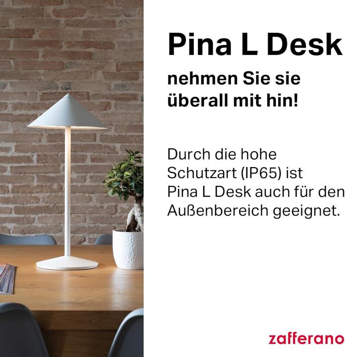 Image du produit Zafferano Draagbare Tafellamp mit Touch Control, dimmbar, drehbarer Kopf, aussen geeignet