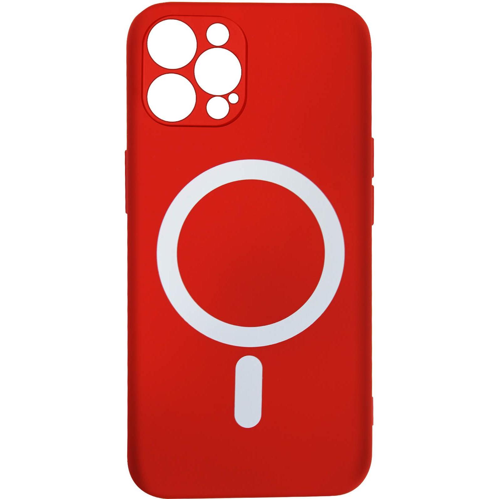 Avizar MagSafe Soft Touch Handyhülle Series (Apple iPhone 12 Pro), Smartphone Hülle, Rot