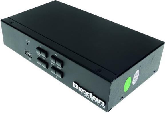 Dexlan HDMI 1.4 KVM Switch, 4k UHD, USB, 4-fold, Desktop