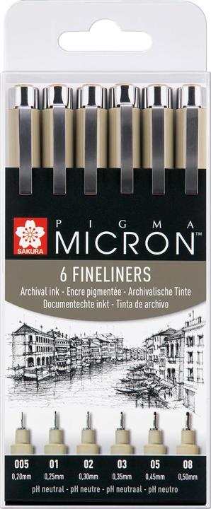 Sakura Pigma Micron (Schwarz, 6 x)