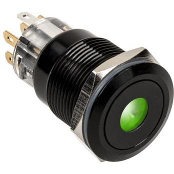 DimasTech Vandalismusschalter/-taster 19mm, Blackline Dot - RGB, Taster + Schalter, Schwarz