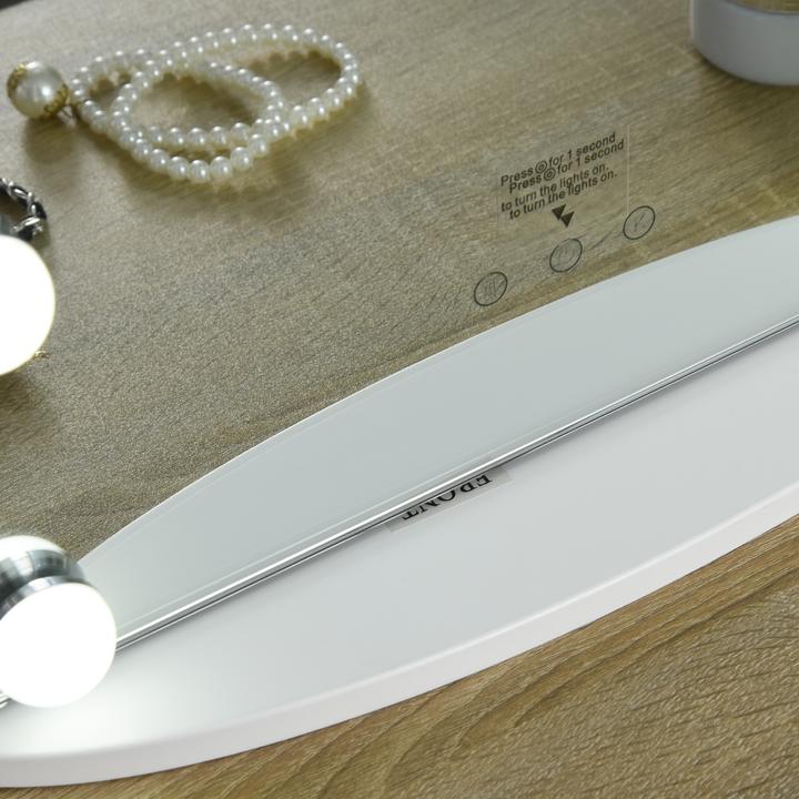 Actual product image Homcom Make-up mirror with 12 LED lights (51 x 41.5 x 13.5 cm)