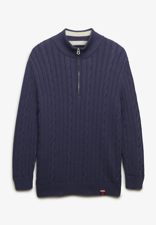 Produktbild Superdry Damen lässiger Strickpullover mit halbem Reissverschluss (L)