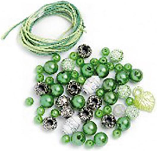 Produktbild Glorex Perlen-Set grün-weiss