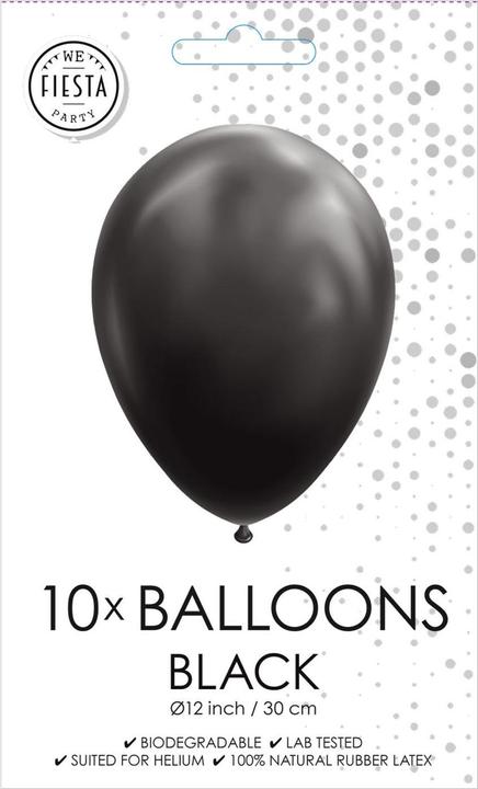 Actual product image Globos Balloons Black 30cm, 10pcs.