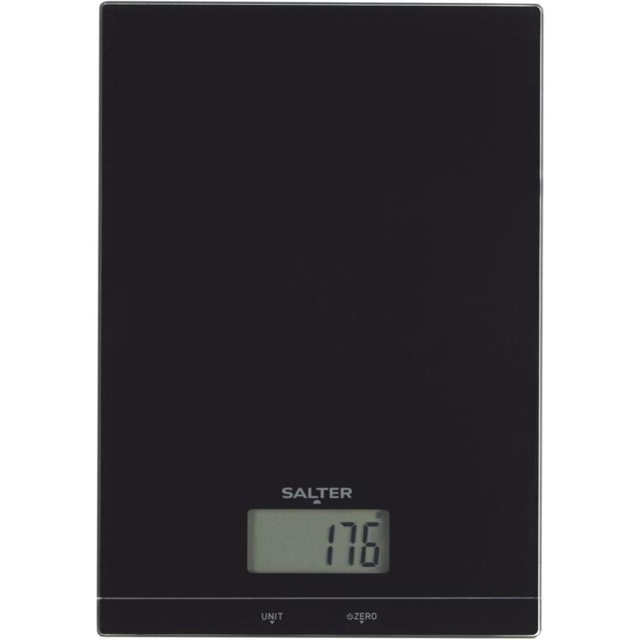 Salter SA00450BCFEU12 Glass Electronic Kitchen Scale, Bilancia da cucina, Nero