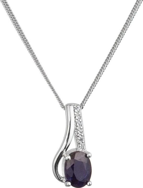 Produktbild Evolution Group - Charming silver necklace with genuine sapphire and zircons 12083.3 (Silber)