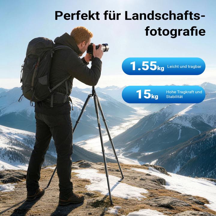 Produktbild mantona Wolverine L 284 + Onyx 8 Kugelkopf Set Stativkopf Fotostativ Aluminium (Kunststoff, Metall)