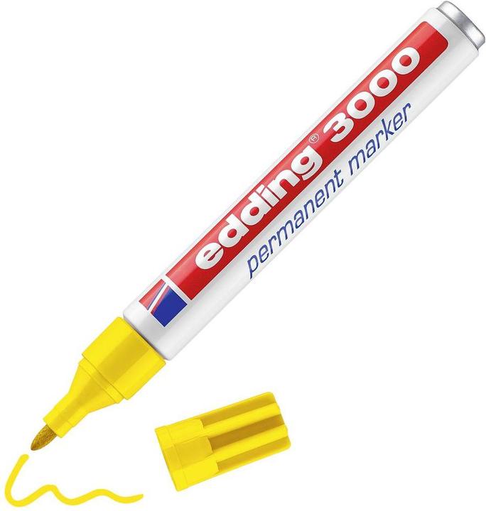 Actual product image Edding 3000 permanent marker yellow (10 pieces) (Yellow, 3 mm, 10 x)