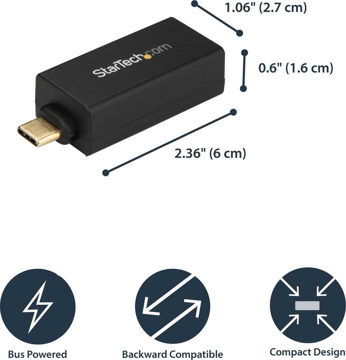 Immagine prodotto StarTech Adattatore Di Rete Da USB C A Gbe (USB-C, RJ45 (1x))