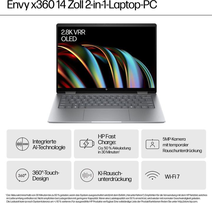 Productafbeelding HP Envy x360 (14", Intel Core Ultra 7 155U, 32 GB, 1000 GB, NL)