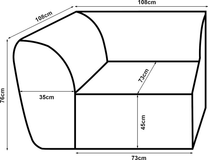Actual product image En.Casa Sofa-Modul Hurvas Eckelement Bouclé Cremeweiss (Corner sofa)