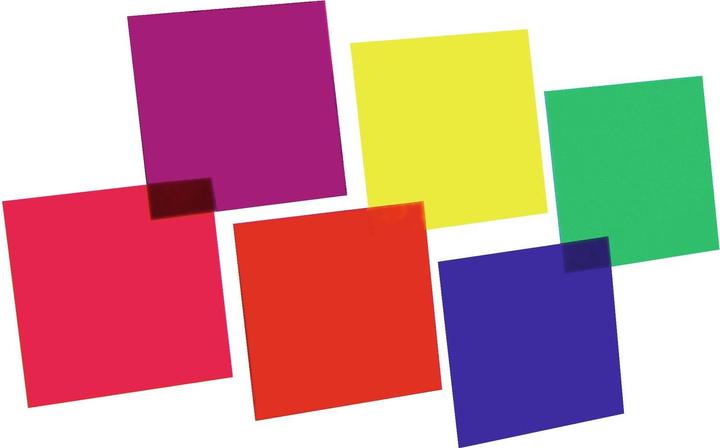 Actual product image Eurolite Colour foil sheet set of 6 red, blue, green, yellow, purple, violet Suitable for (stage