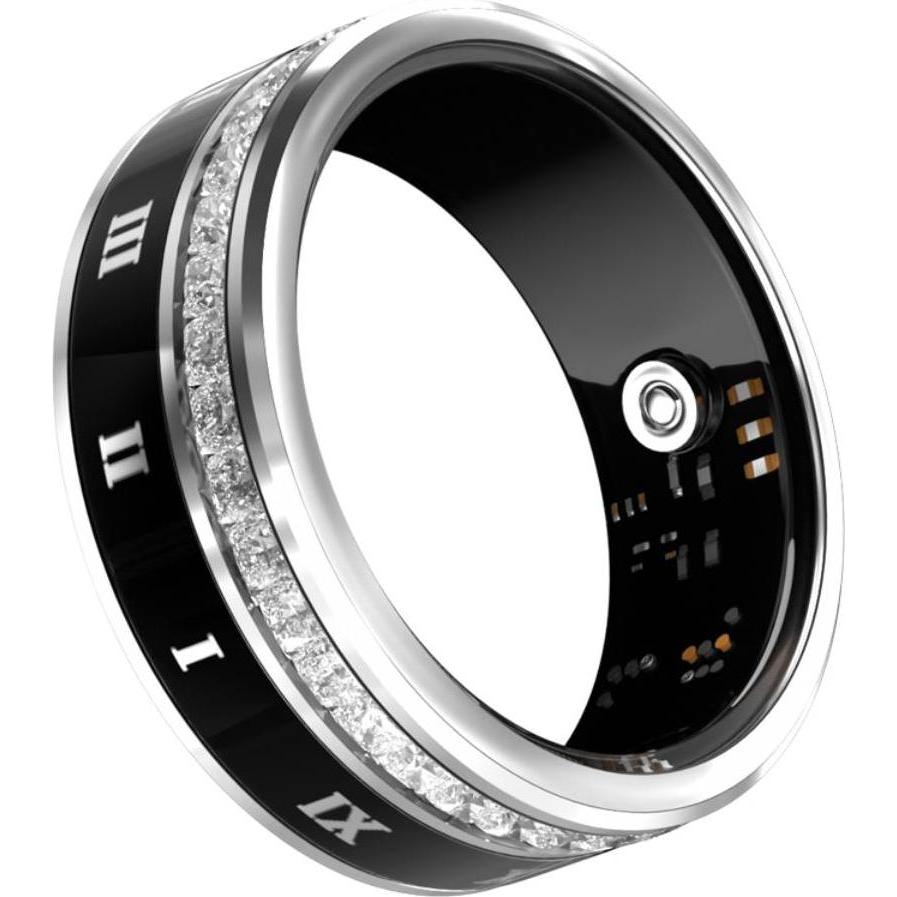 EKO Connected Ring Grösse S Modell Ring 300 (Silber), Smart Ring, Schwarz