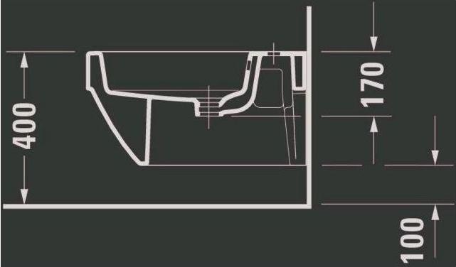 Actual product image Duravit Wall-mounted bidet VERO AIR m ÜL HLB 370x570mm 1 tap hole white WG