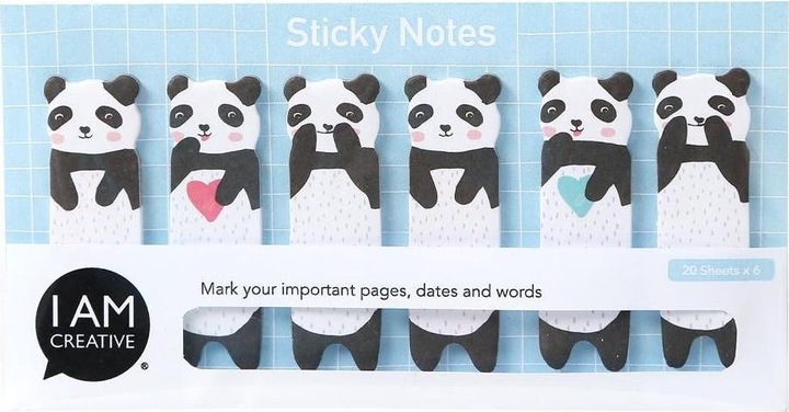 Image du produit I Am Creative Marqueur de page Panda 20 pièces (2 x 5 cm)