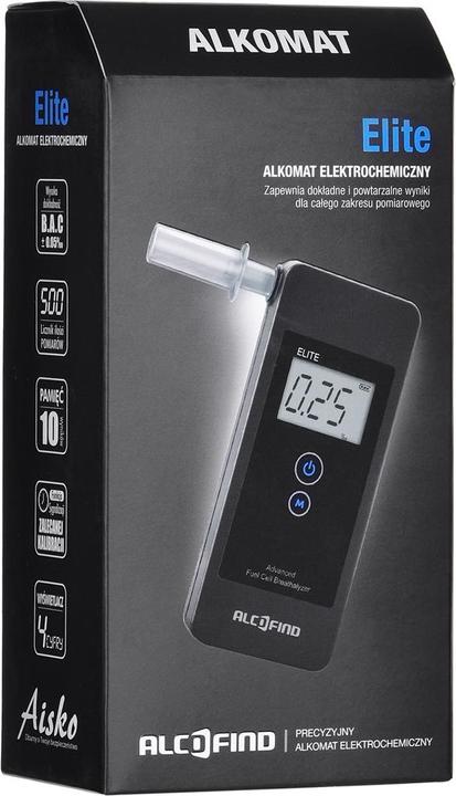 Produktbild Hi-tech medical ALCOFIND ELITE breathalyser Black Platinum electrochemical sensor Built-in display