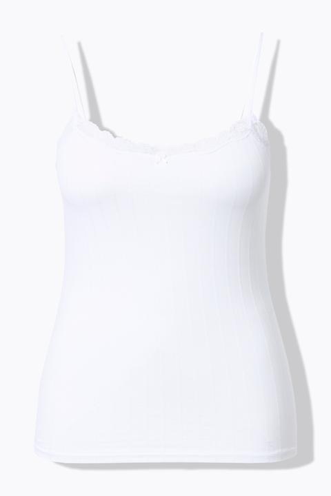 Actual product image Ulla Popken Openwork Stripe Spaghetti Strap Camisole (54)