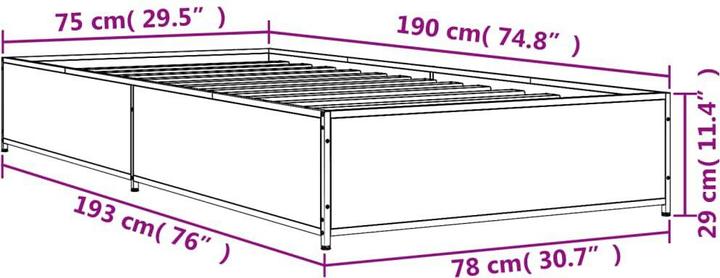 Image du produit vidaXL Bettgestell (75 x 190 cm)