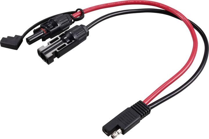Image du produit Tru Components Solarstecker auf SAE Stecker Kabellänge 300 mm TC-12195644 Schwarz, Rot TRU COM (Fiche solaire)