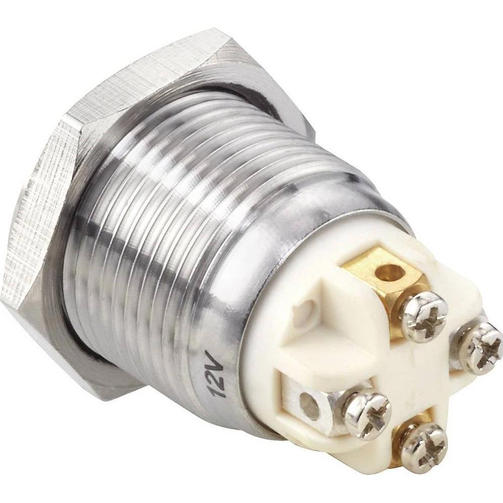 Thumbnail - Tru Components TC-7494696 TC-GQ16F-10E/L/B/12V/S Vandalismusgeschützter Drucksch, Taster + Schalter, Silber