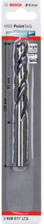 Productafbeelding Bosch Professional Zubehör Metalen spiraalboor HSS PointTeQ. DIN 338. 9.0 mm. Pak van 1 (9,0 millimeter)