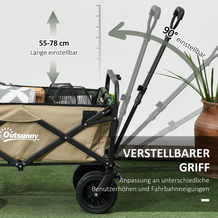 Produktbild Outsunny Bollerwagen mit verstellbarem Griffwinkel