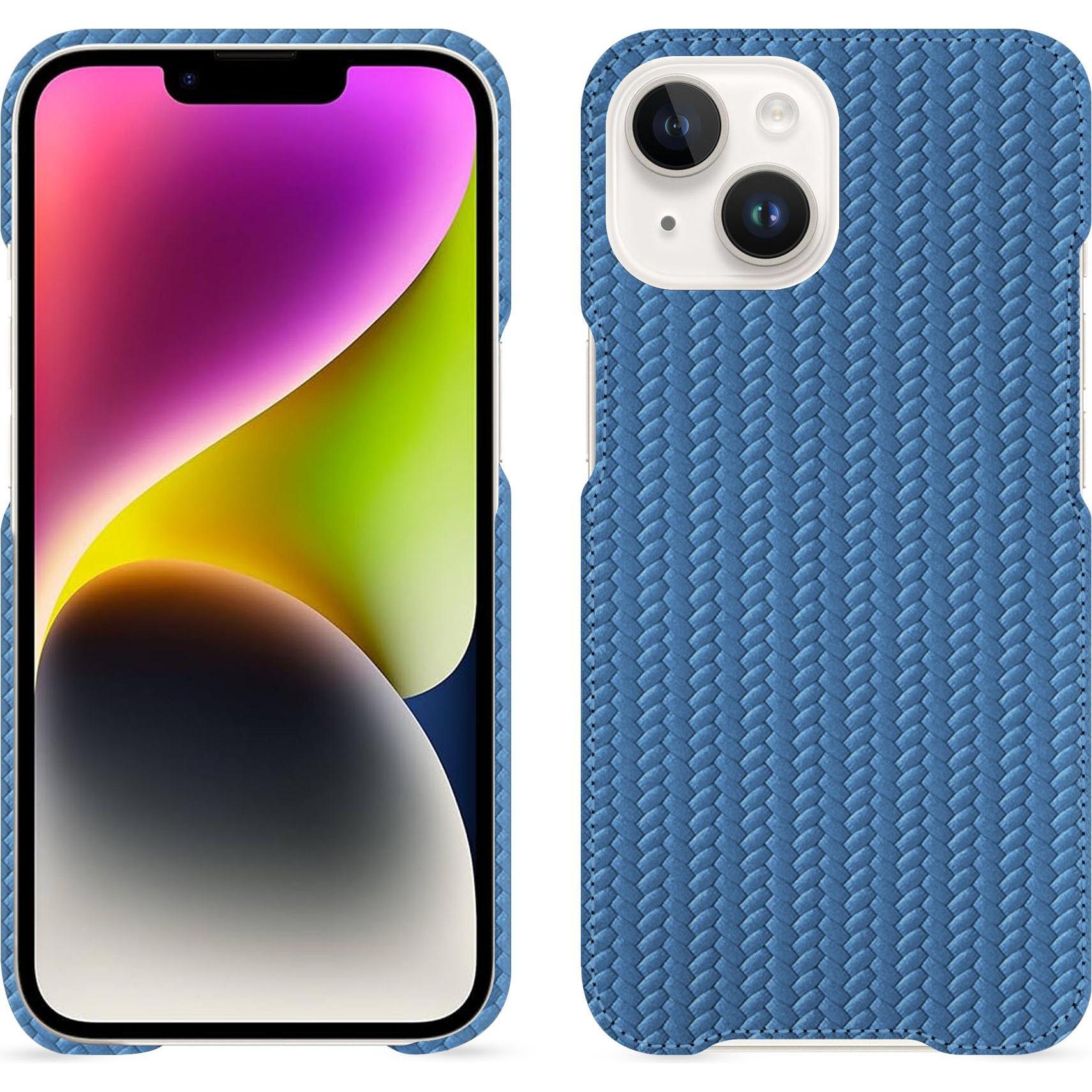 Noreve Lederschutzhülle (Apple iPhone 15 Plus), Smartphone Hülle, Blau