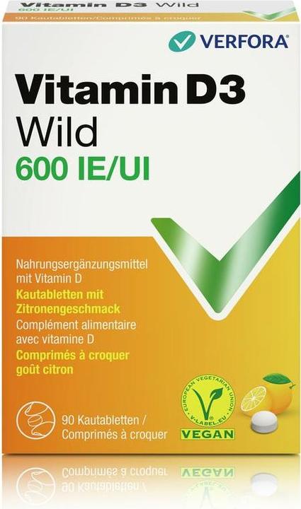 Actual product image Wild Pharma Vitamin D3 Wild Tabl 600 IU vegan 60 Capsules (90 Piece, Pills, 25 g)