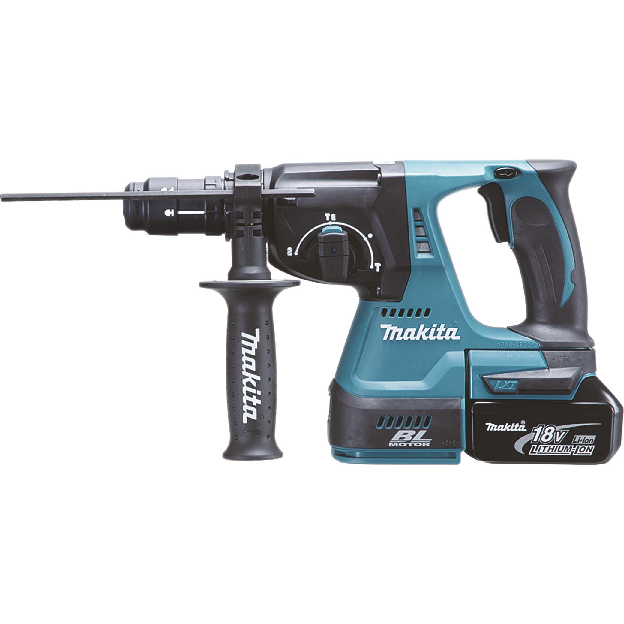 Makita, Bohrmaschine + Akkuschrauber, Bohr- und Spitzhammer DHR243RTJ Set (inkl. 2 Akkus etc.) (Akkubetrieb)