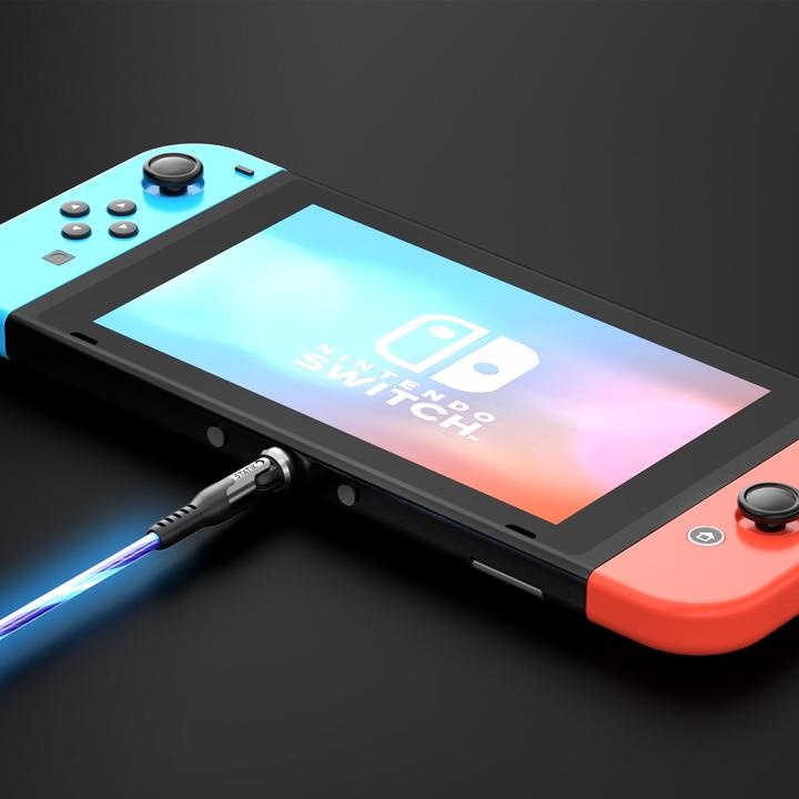 Produktbild Statik 360° drehbares & glowing USB-C-C Kabel 1.8m (2 m, USB 2.0, 60 W)